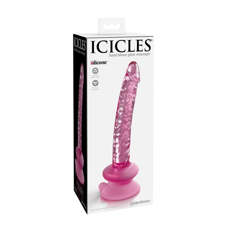 ICICLES - N. 86 GODE EN VERRE AVEC VENTOUSE ICICLES - N. 86 GODE EN VERRE AVEC VENTOUSE