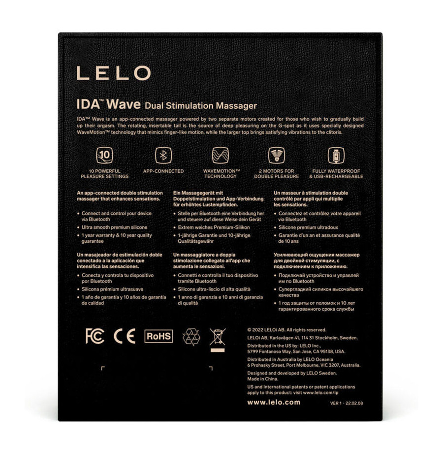 LELO - MASSEUR POUR COUPLES LELO - IDA WAVE NOIR LELO - MASSEUR POUR COUPLES LELO - IDA WAVE NOIR