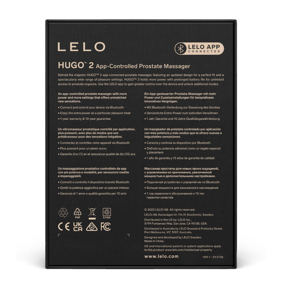 LELO - MASSEUR DE PROSTATE HUGO 2 VERT LELO - MASSEUR DE PROSTATE HUGO 2 VERT