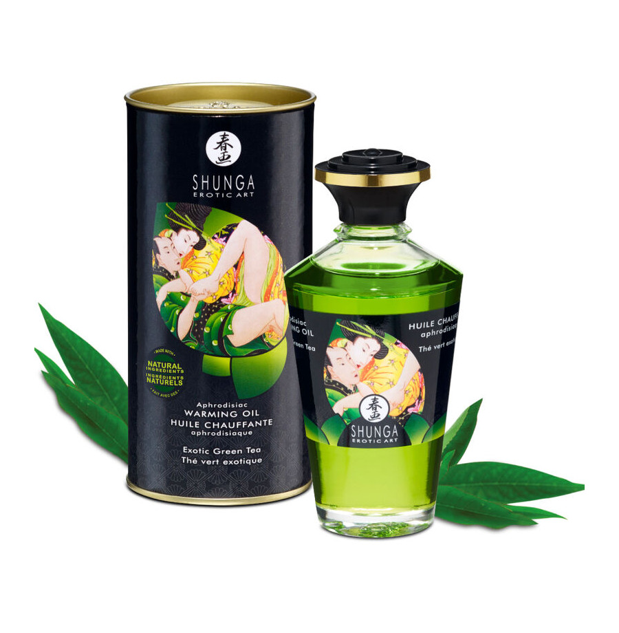 SHUNGA - HUILE DE MASSAGE EFFET CHALEUR AU THÉ VERT BIO 100 ML SHUNGA - HUILE DE MASSAGE EFFET CHALEUR AU THÉ VERT BIO 100 ML