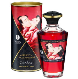 SHUNGA - HUILE DE MASSAGE EFFET CHALEUR SAVEUR INTENSE DE CERISE 100 ML