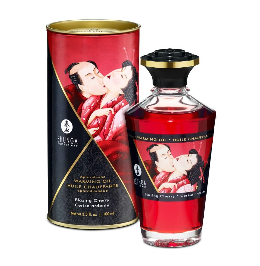 SHUNGA - HUILE DE MASSAGE EFFET CHALEUR SAVEUR INTENSE DE CERISE 100 ML SHUNGA - HUILE DE MASSAGE EFFET CHALEUR SAVEUR INTENSE DE CERISE 100 ML