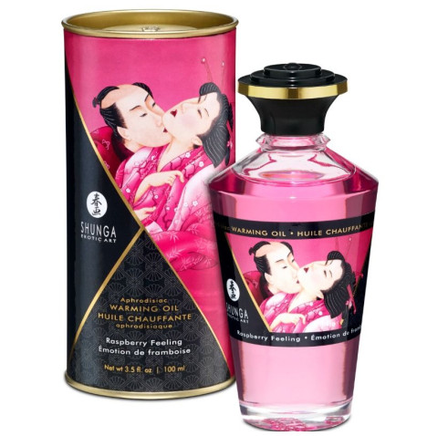SHUNGA - HUILE DE MASSAGE EFFET THERMIQUE SAVEUR INTENSE DE FRAMBOISE 100 ML