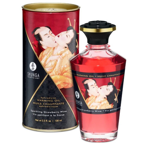 SHUNGA - HUILE DE MASSAGE EFFET CHALEUR FRAISES ET CAVA 100 ML