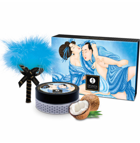 SHUNGA - KIT DE POUDRE DE MASSAGE COMESTIBLE Ã€ LA NOIX DE COCO