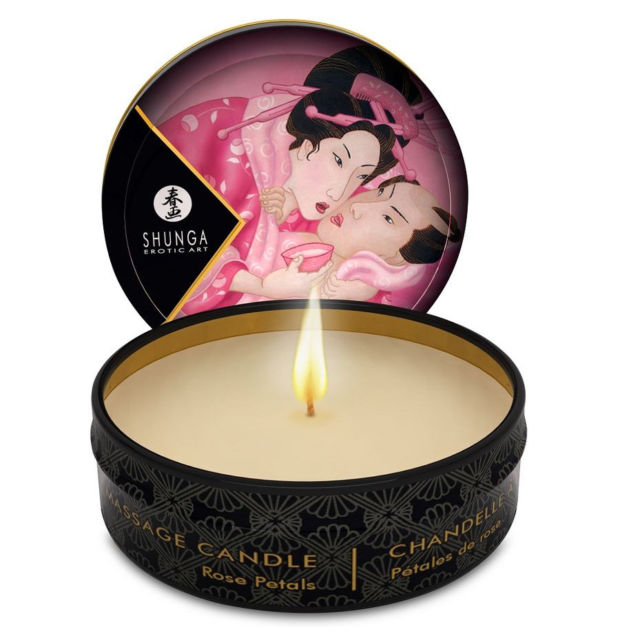 SHUNGA - BOUGIE DE MASSAGE MINI CARESS BY CANDELIGHT ROSES 30 ML