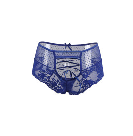 Tanga sexy bleu à laçage