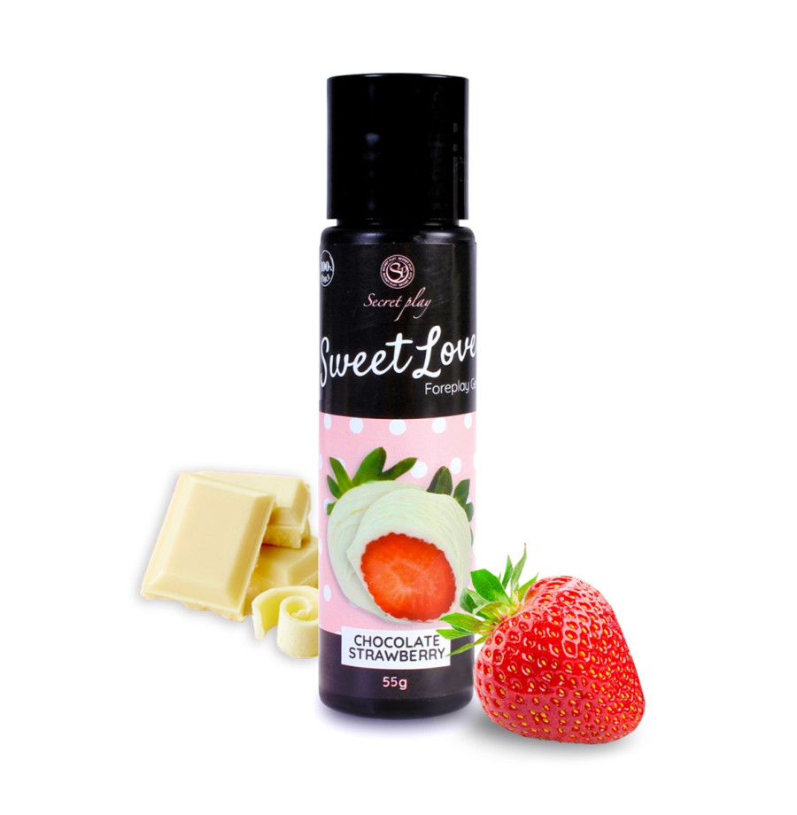 Lubrifiant comestible fraise & chocolat blanc - 60ml Lubrifiant comestible fraise & chocolat blanc - 60ml