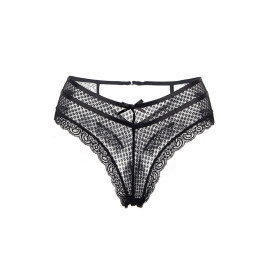 Tanga noir dentelle - Paris Hollywood