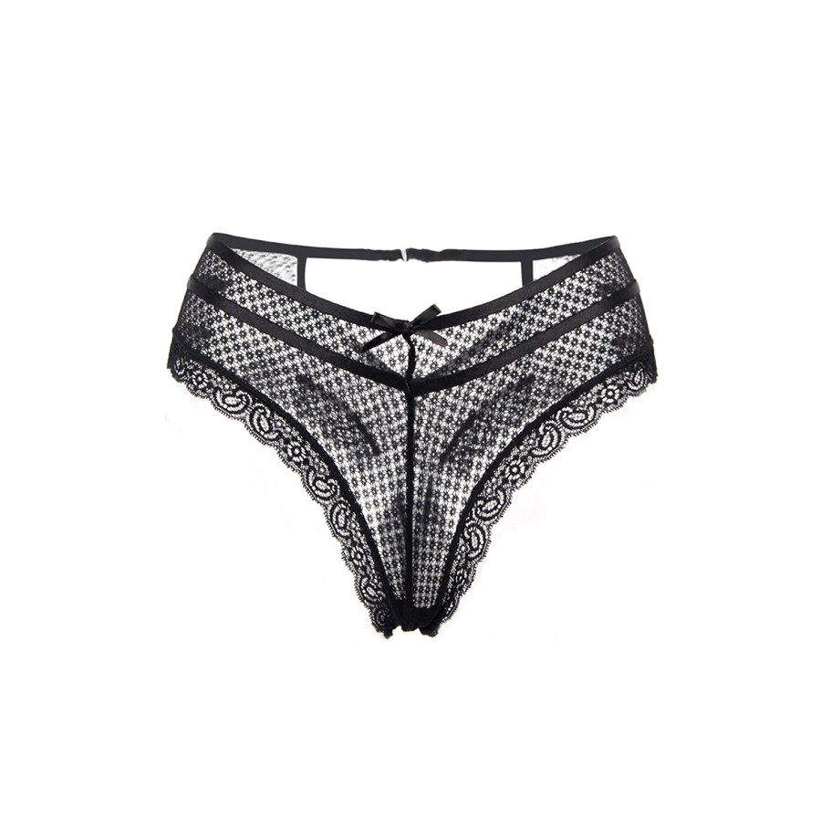 Tanga noir dentelle - Paris Hollywood