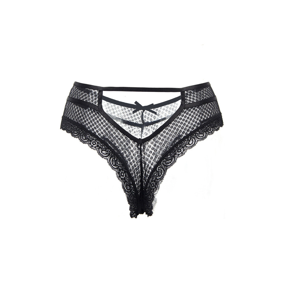 Tanga noir dentelle - Paris Hollywood