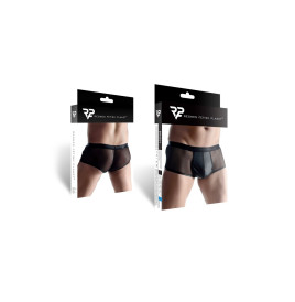 Boxer noir wetlook et mesh - Regnes