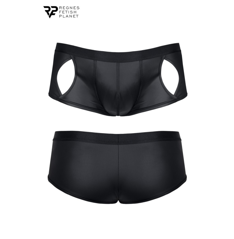 Shorty ouvert noir wetlook - Regnes
