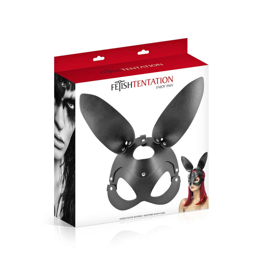 Masque bunny simili cuir réglable - Fetish Tentation