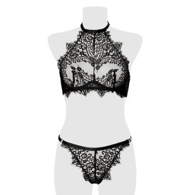Ensemble bustier et string dentelle - Grey Velvet