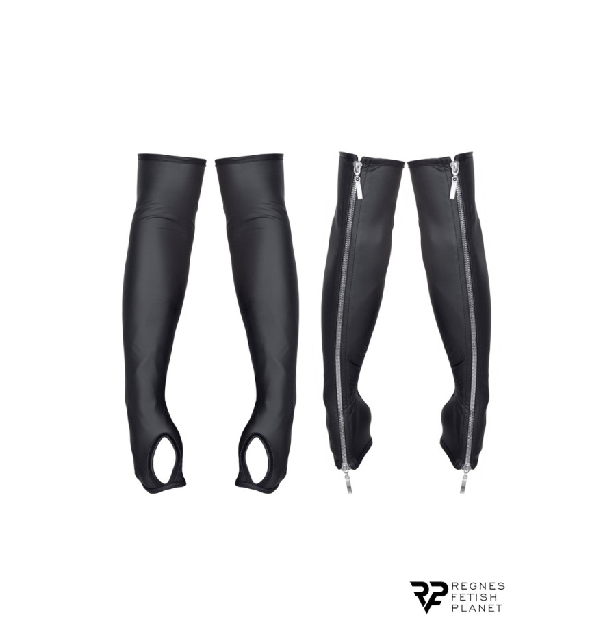 Gants longs en wetlook avec fermetures éclair - Regnes