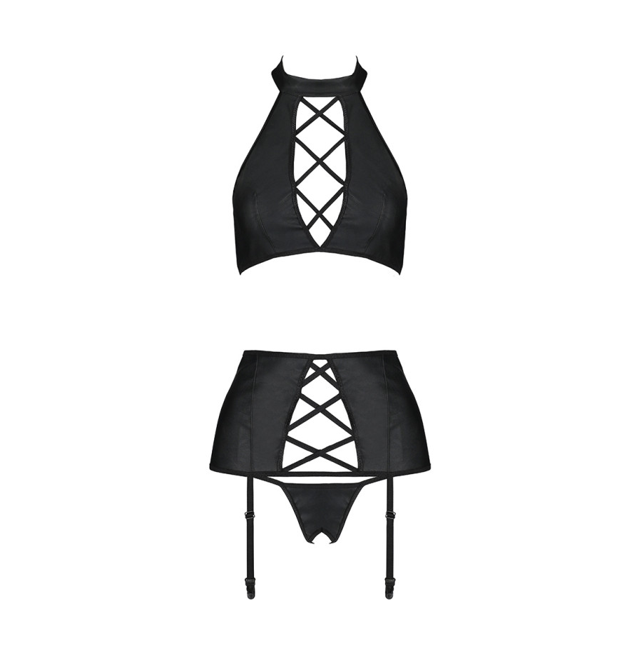 Ensemble sexy faux cuir Nancy - Passion