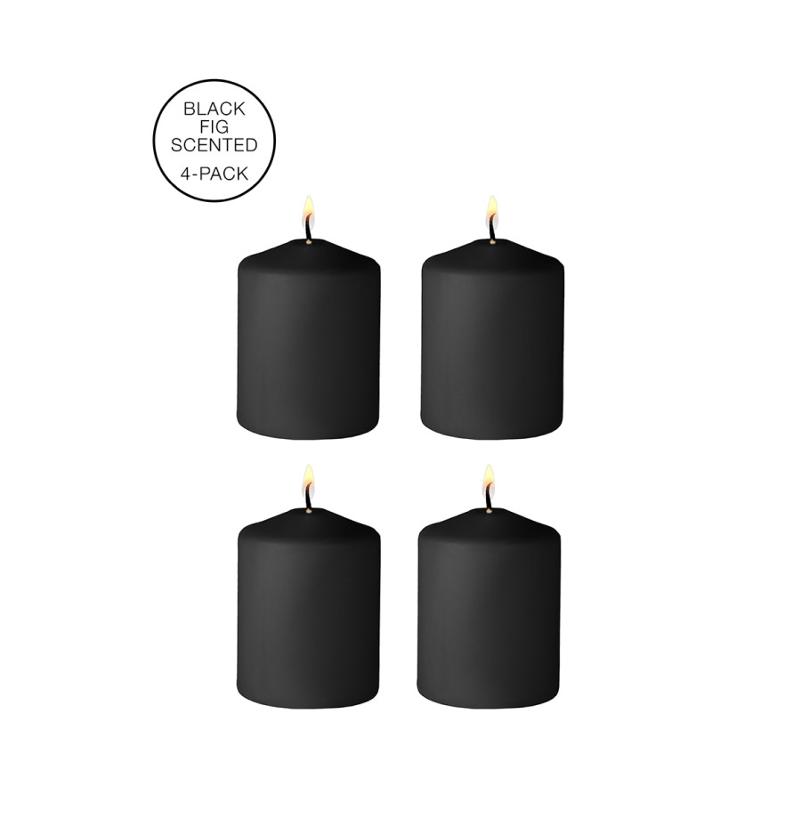 4 bougies SM noires parfum indocile - Ouch! 4 bougies SM noires parfum indocile - Ouch!