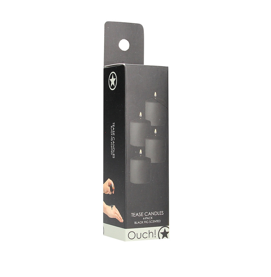 4 bougies SM noires parfum indocile - Ouch! 4 bougies SM noires parfum indocile - Ouch!
