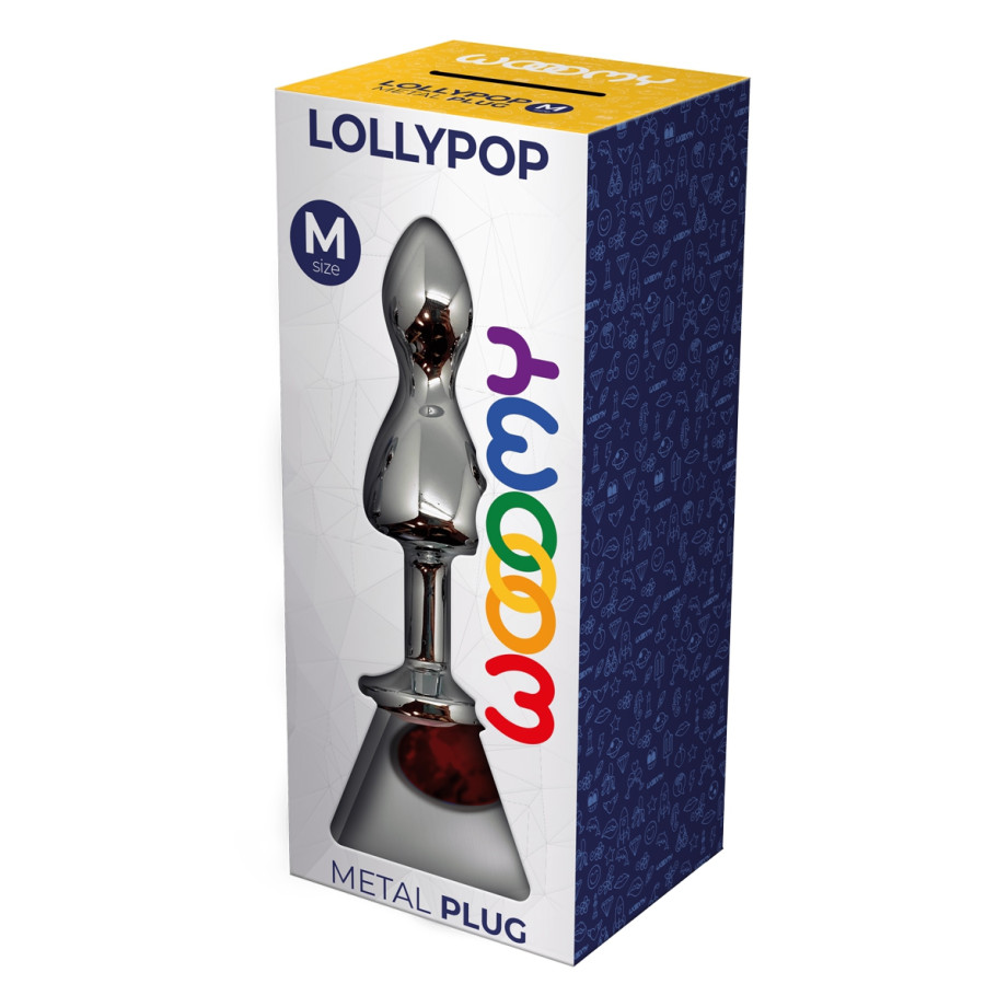 Plug bijou Lollypop rouge M - Wooomy Plug bijou Lollypop rouge M - Wooomy