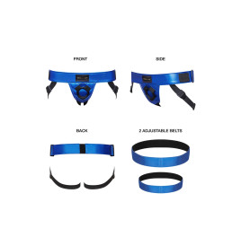 Harnais Curious bleu métallique - Strap On Me