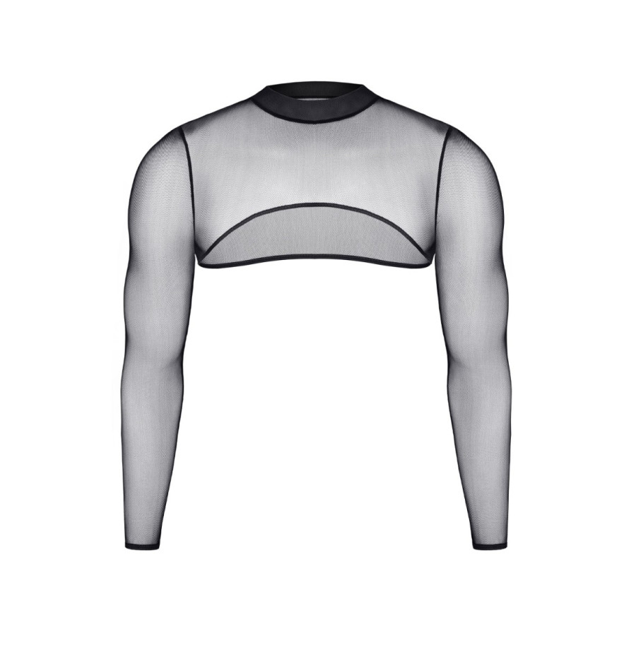 Crop top tulle noir transparent - Regnes