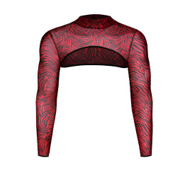 Crop top tulle zébré rouge et noir - Regnes