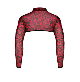 Crop top tulle zébré rouge et noir - Regnes