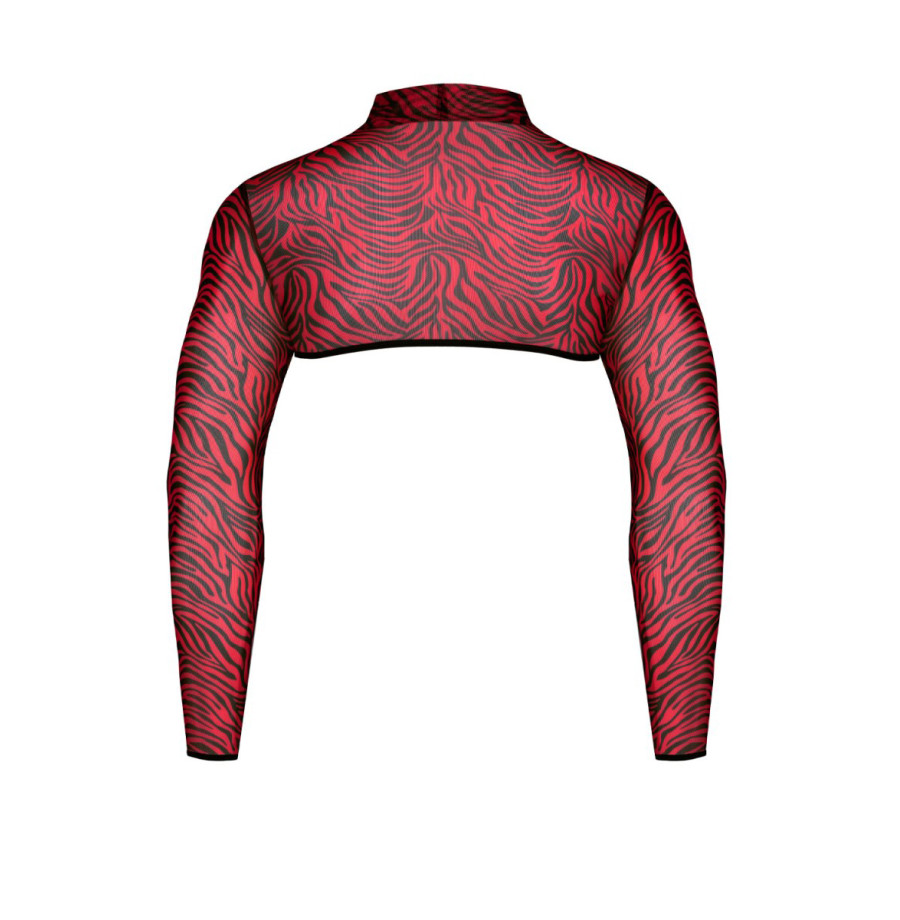 Crop top tulle zébré rouge et noir - Regnes
