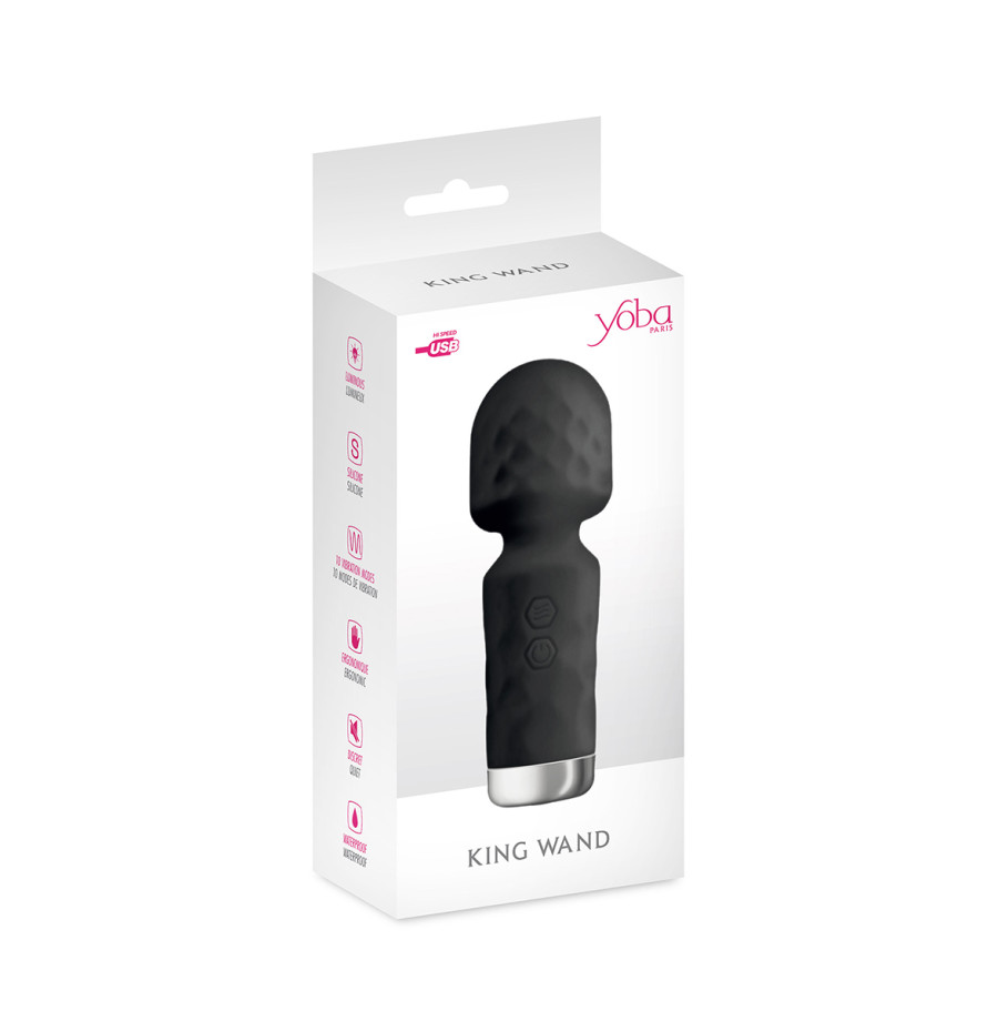 Mini vibromasseur King Wand noir Mini vibromasseur King Wand noir