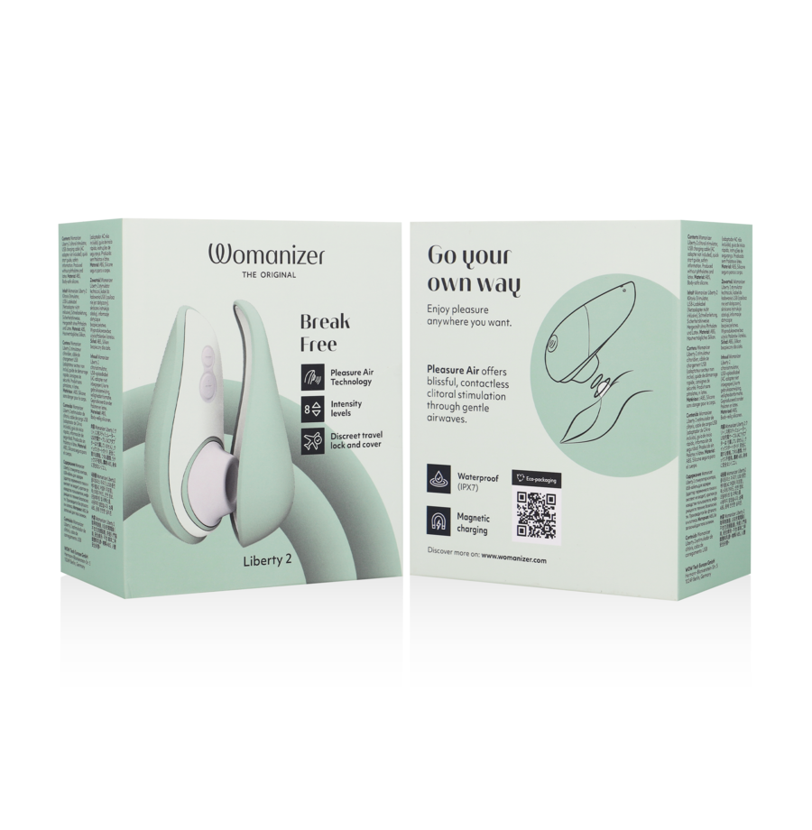 WOMANIZER - LIBERTY 2 STIMULATEUR & VENTOUSE CLITORIS VERT CLAIR WOMANIZER - LIBERTY 2 STIMULATEUR & VENTOUSE CLITORIS VERT CLAIR