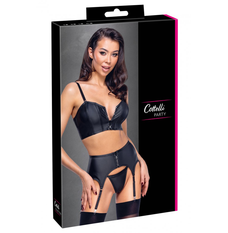 Ensemble lingerie 3 pièces avec porte-jarretelles - Cottelli PARTY 