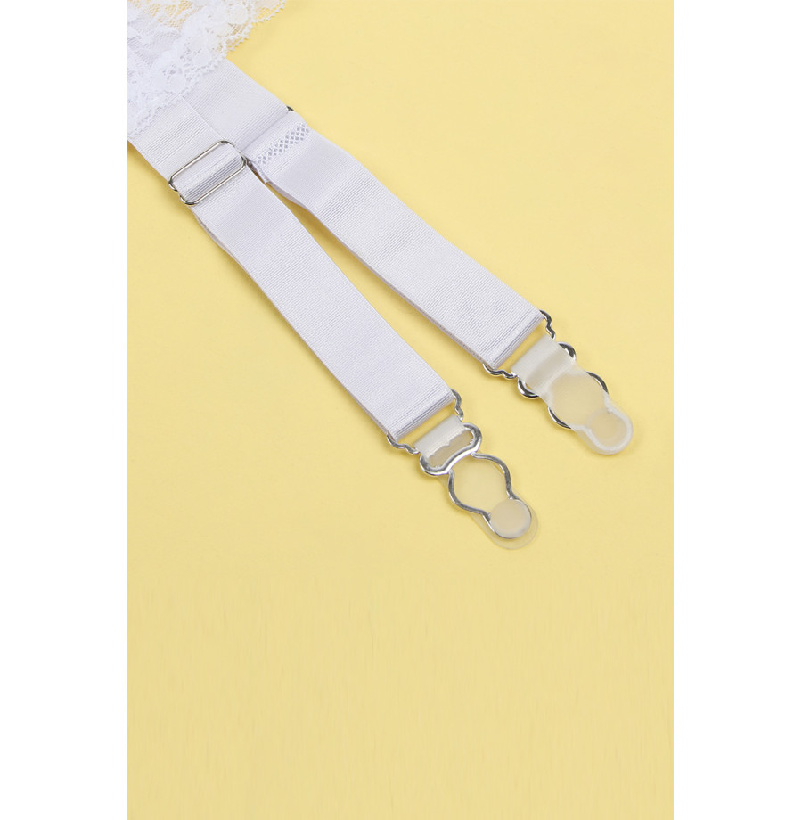 Porte-jarretelles et string Blanc - Litolu Lingerie