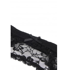 Porte-jarretelles et string Noir - Litolu Lingerie