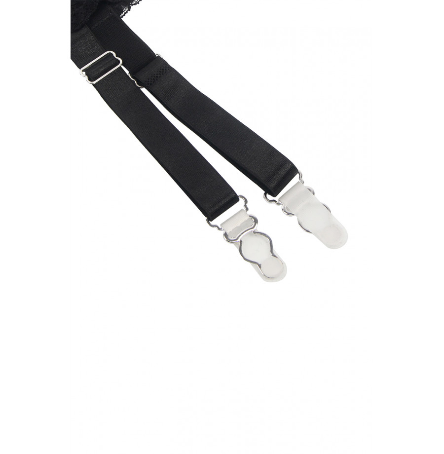 Porte-jarretelles et string Noir - Litolu Lingerie
