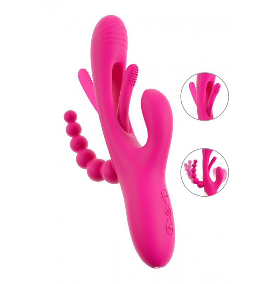 Triple vibro avec langue oscillante - Sweet Smile