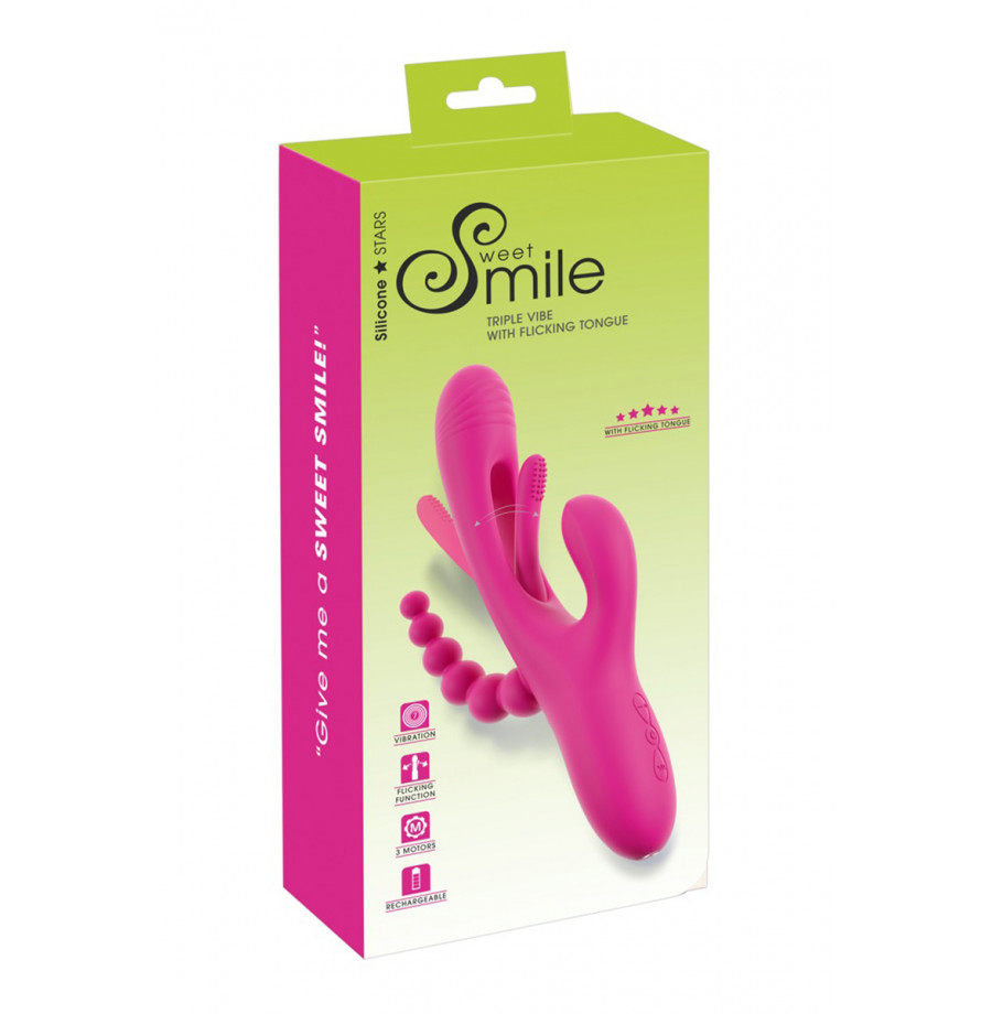 Triple vibro avec langue oscillante - Sweet Smile