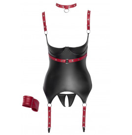 Ensemble ouvert avec collier et menottes - Cotelli Bondage
