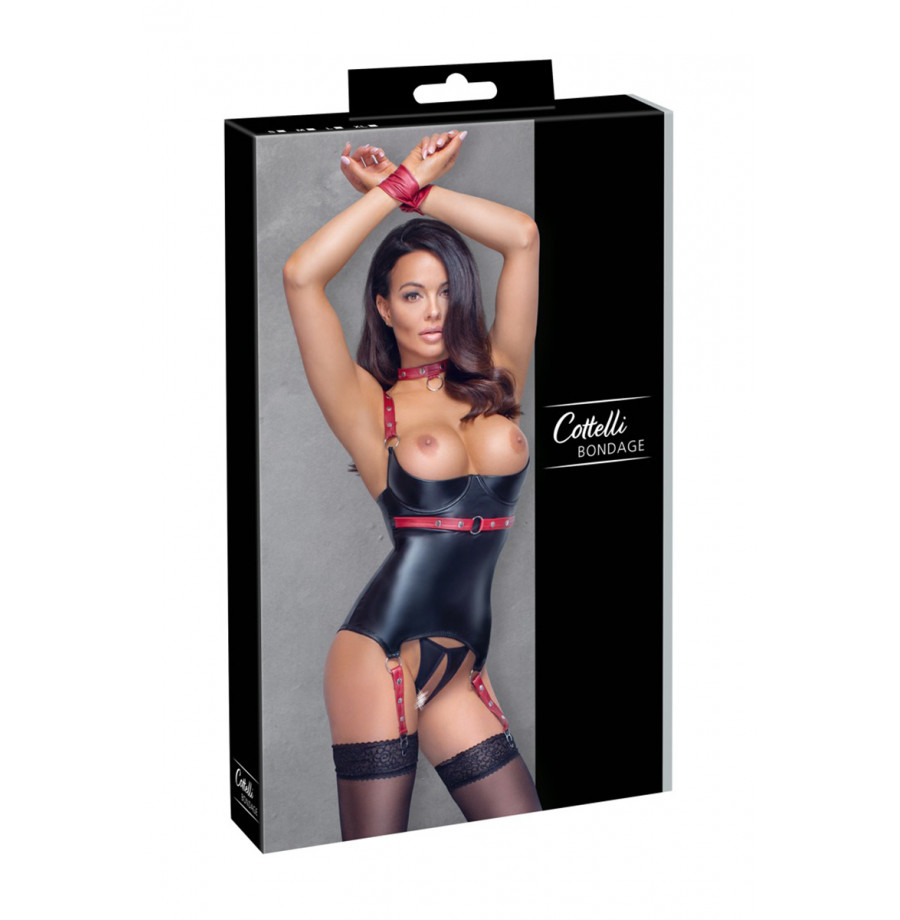 Ensemble ouvert avec collier et menottes - Cotelli Bondage