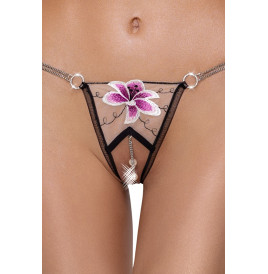 String ouvert Fleur brodée - Cottelli LINGERIE