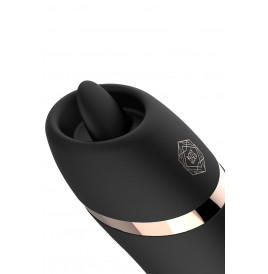 Stimulateur 2 en 1 avec langue vibrante - Rosy Gold