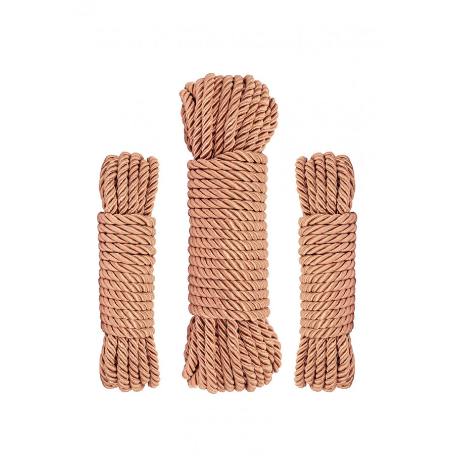 Coffret 3 cordes de bondage Premium - Rosy Gold