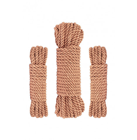 Coffret 3 cordes de bondage Premium - Rosy Gold