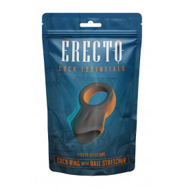 Cock Ring avec Ball Stretcher liquid silicone - Erecto 