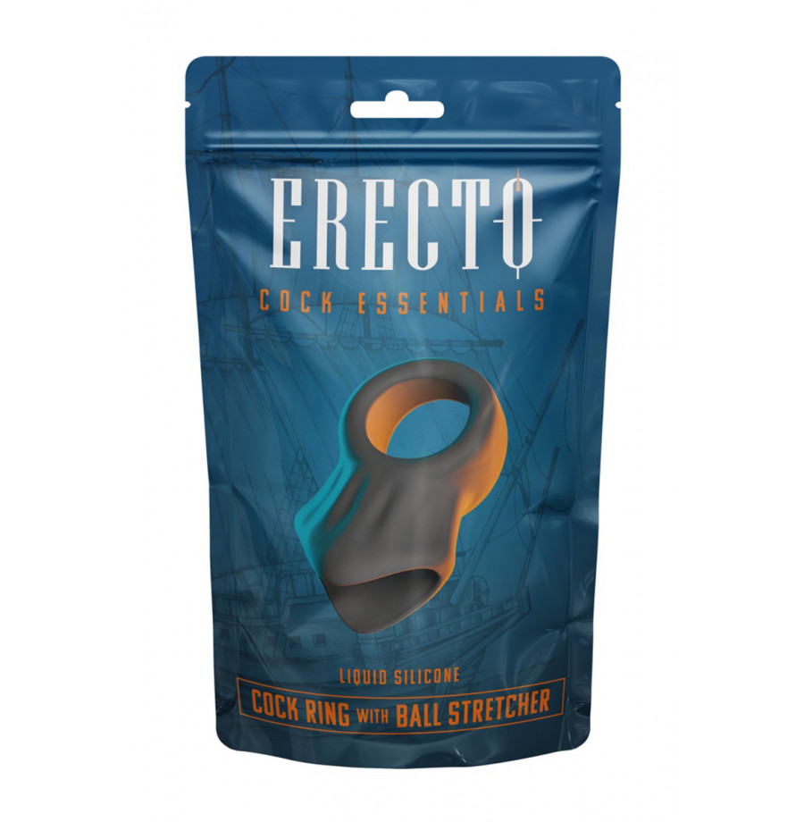 Cock Ring avec Ball Stretcher liquid silicone - Erecto 