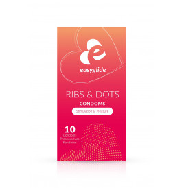 10 préservatifs Ribs and Dots - EasyGlide