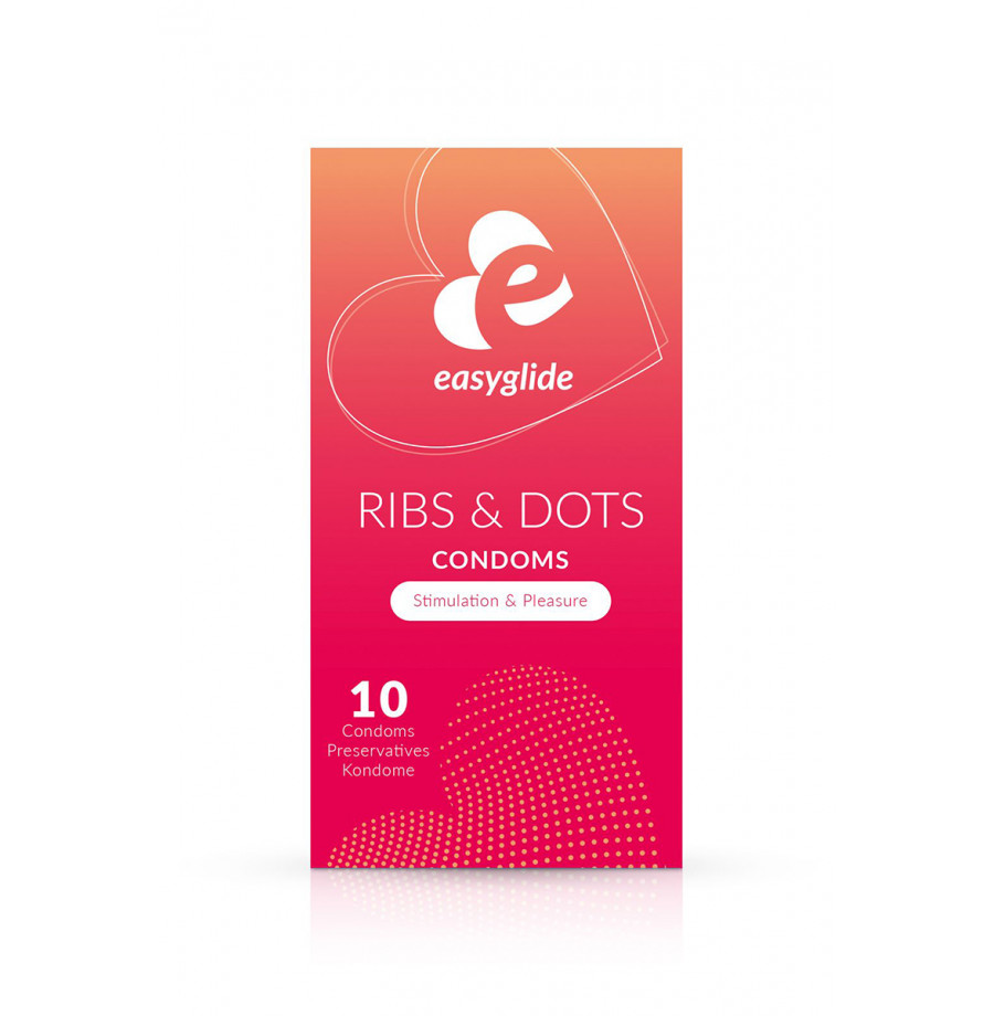 10 préservatifs Ribs and Dots - EasyGlide