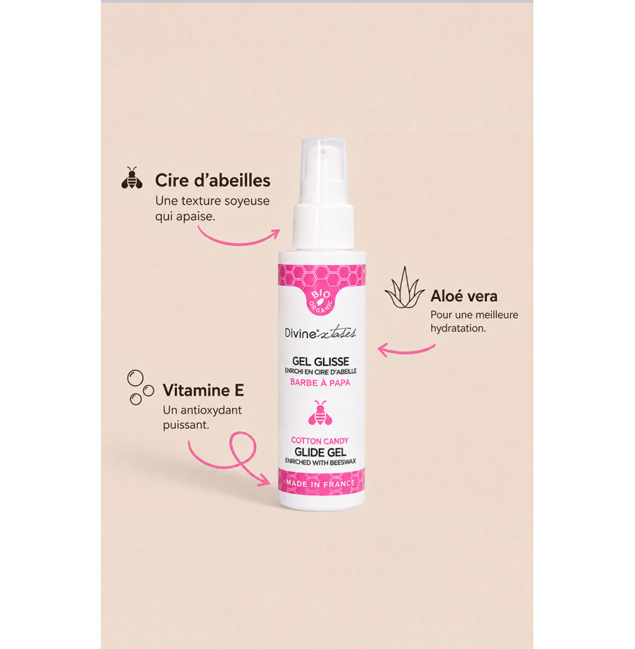 Lubrifiant Bio Barbe à papa 100ml - Divinexstases