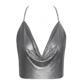 Top en métal argenté - Cottelli Accessoires