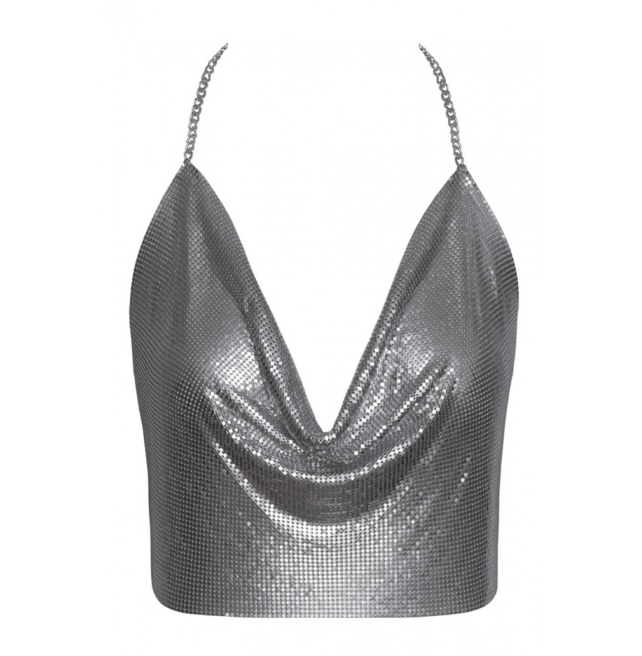 Top en métal argenté - Cottelli Accessoires